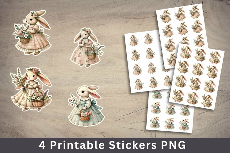 easter sticker printable - rabbit