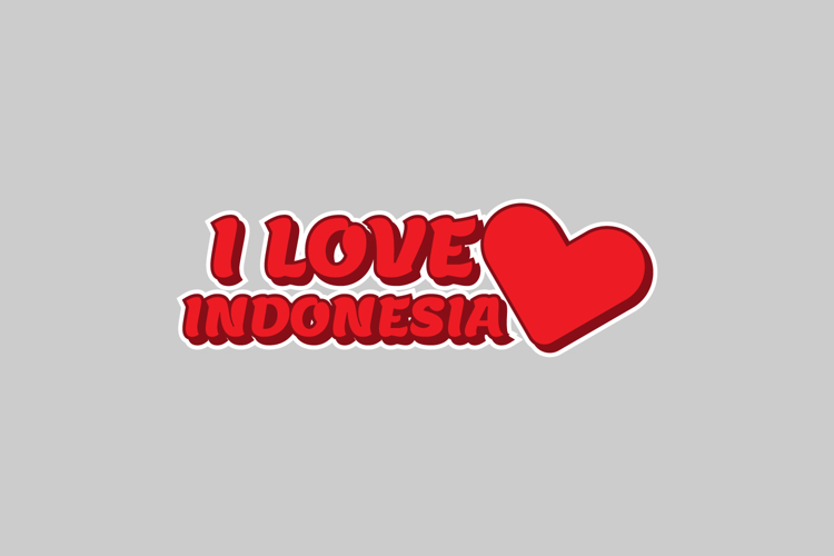 Sticker HUT RI lettering typography clipart