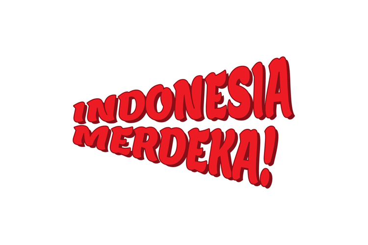 Sticker indonesia independence day lettering typography art