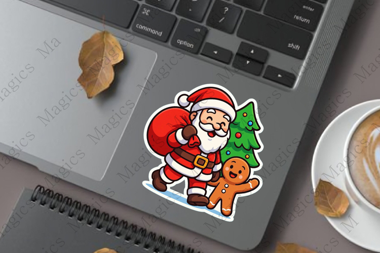 Santa Claus carrying Sticker
