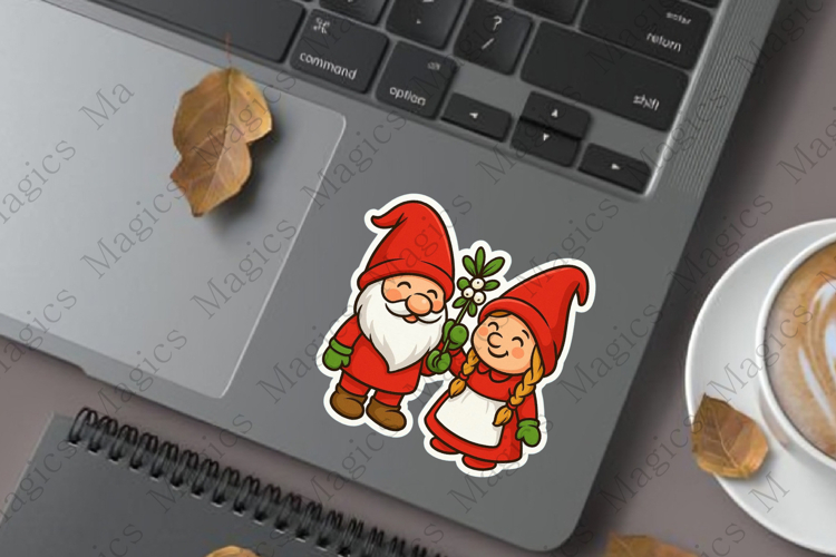 Christmas couple gnome Sticker