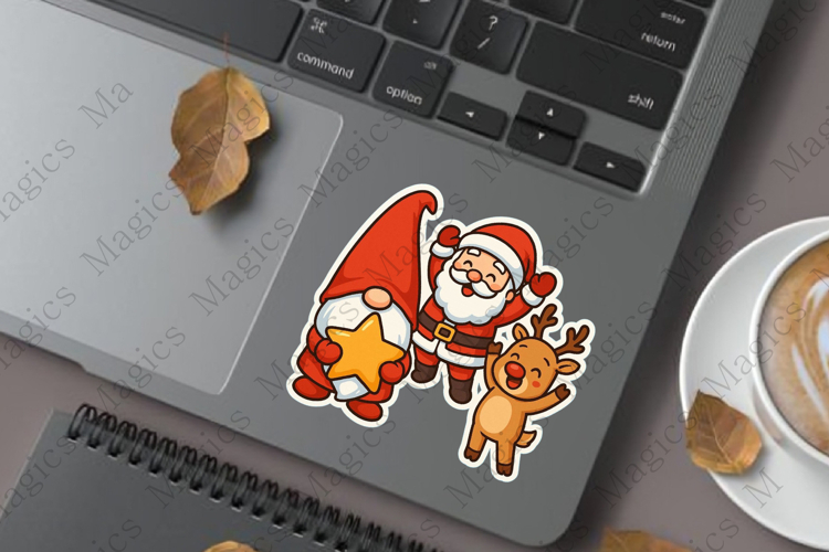 Christmas gnome holding star Sticker