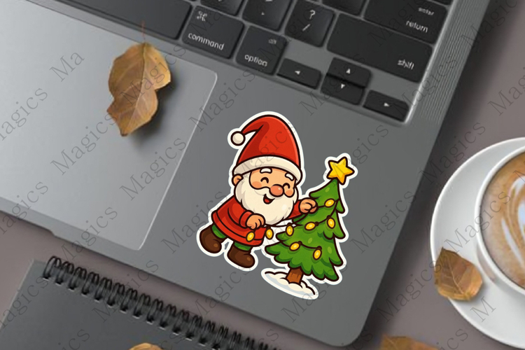 cheerful Christmas gnome Sticker
