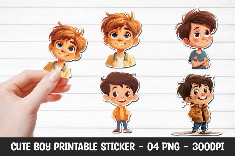 Cute Boy Printable Sticker