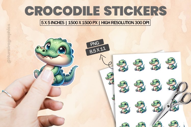 Crocodile|Printable Animal Sticker