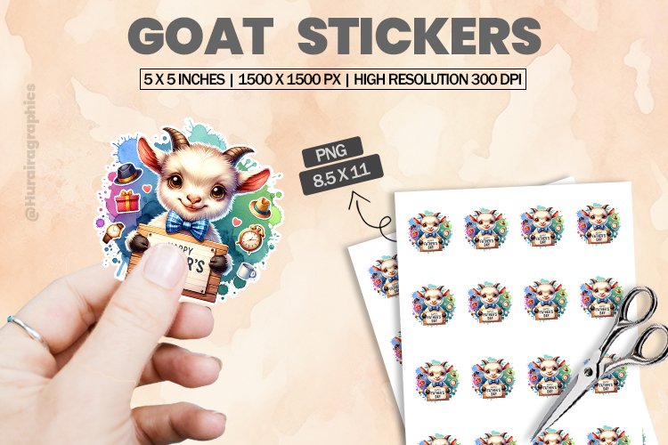 Goat|Printable Animal Sticker