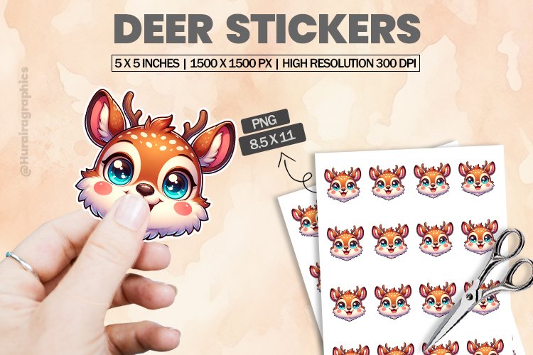 Deer|Printable Animal Sticker
