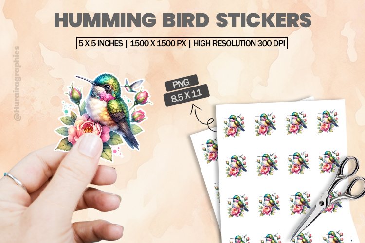 Humming Bird|Printable Animal Sticker