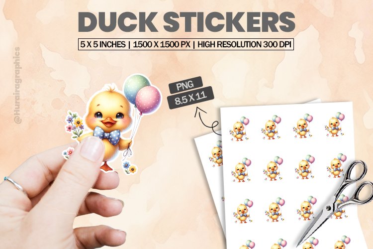 Duck|Printable Animal Sticker