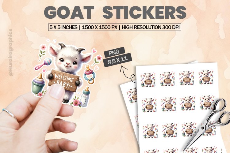 Goat|Printable Animal Sticker
