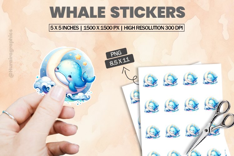 Whale|Printable Animal Sticker