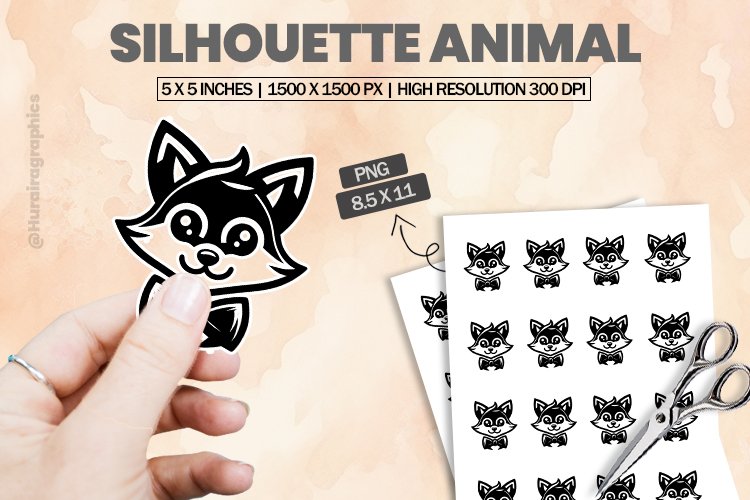 Silhouette Animal |Printable Animal Sticker