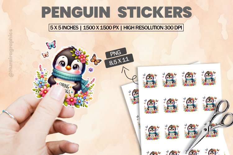 Penguin|Printable Animal Sticker