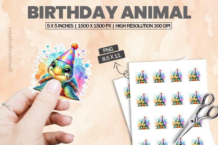 Birthday Animal |Printable Animal Sticker