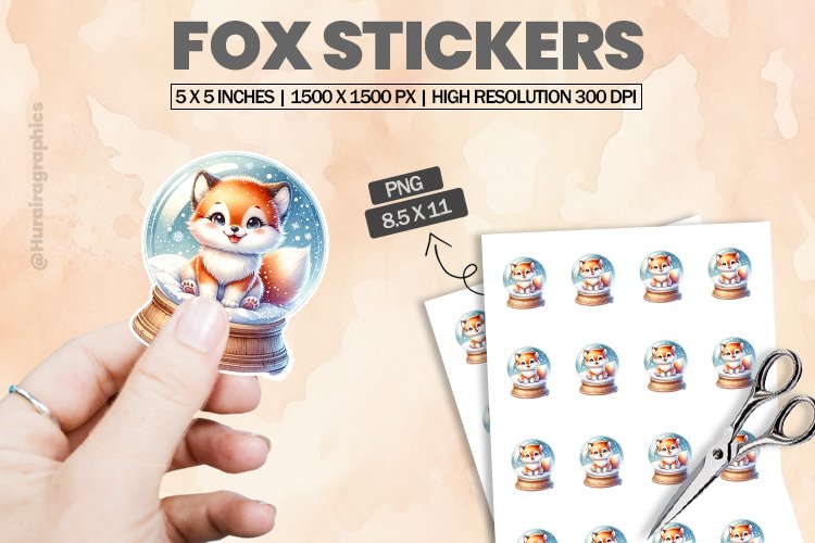 Fox|Printable Animal Sticker