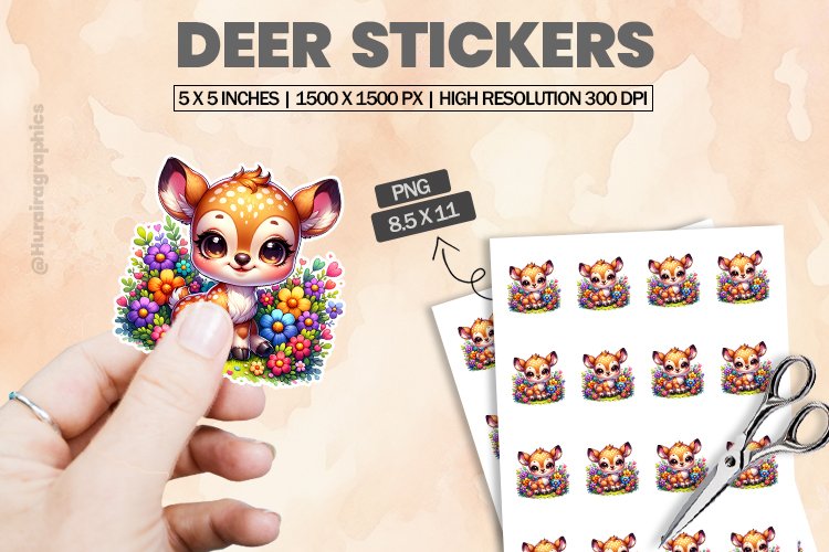 Deer|Printable Animal Sticker