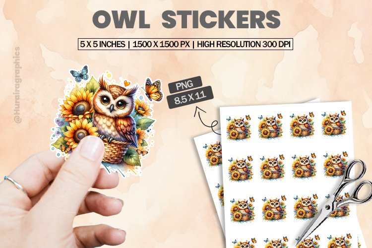 Owl|Printable Animal Sticker