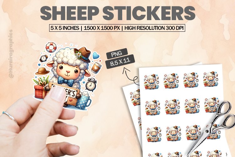 Sheep|Printable Animal Sticker