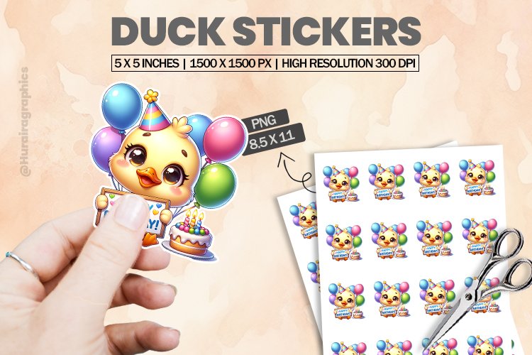 Duck|Printable Animal Sticker