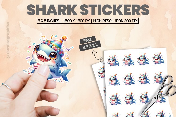 Shark|Printable Animal Sticker