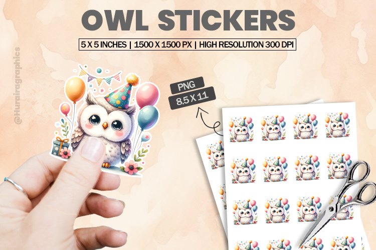 Owl|Printable Animal Sticker