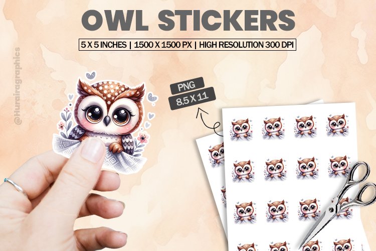 Owl|Printable Animal Sticker