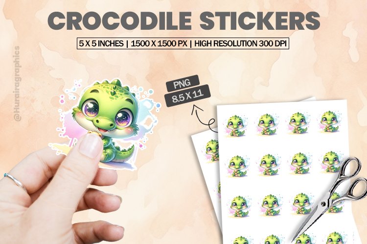 Crocodile|Printable Animal Sticker