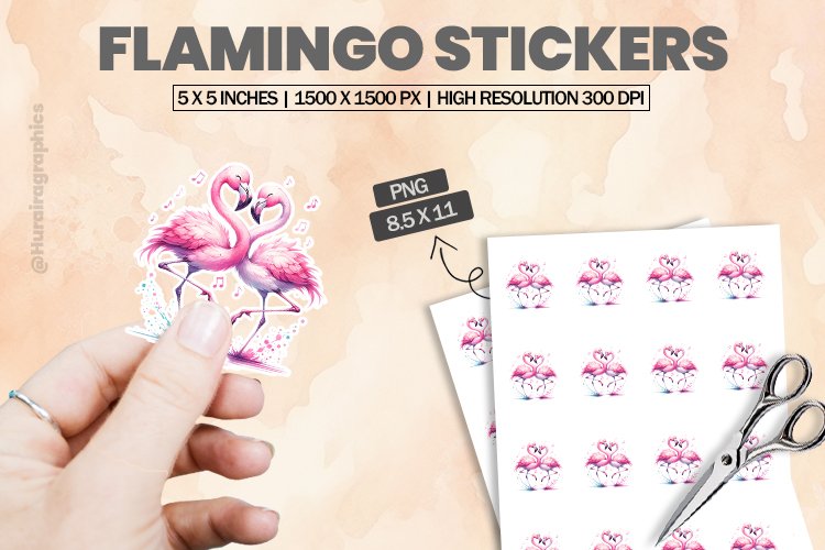 Flamingo|Printable Animal Sticker