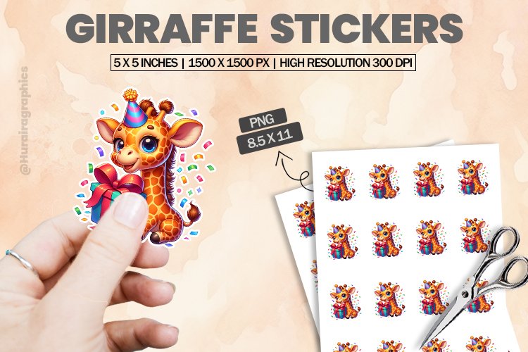 Girraffe|Printable Animal Sticker