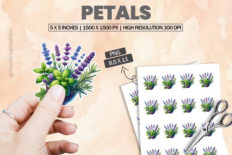 Petals|Printable Animal Sticker example image 1