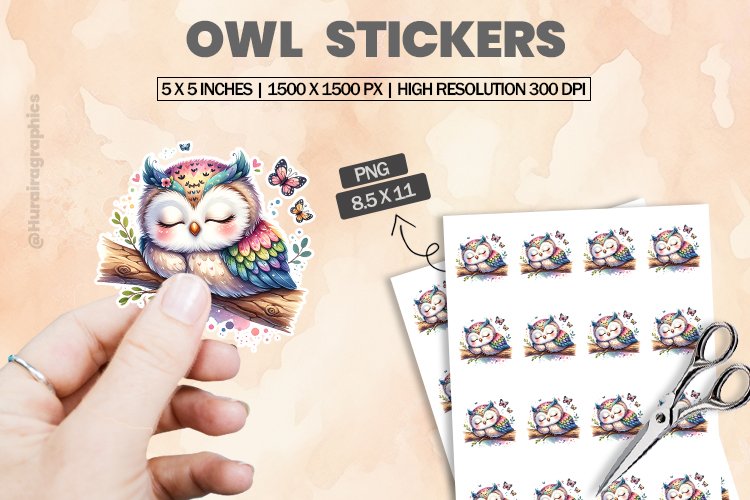Owl|Printable Animal Sticker