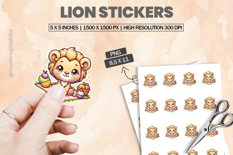 Lion|Printable Animal Sticker