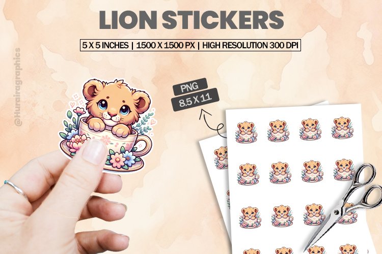 Lion|Printable Animal Sticker