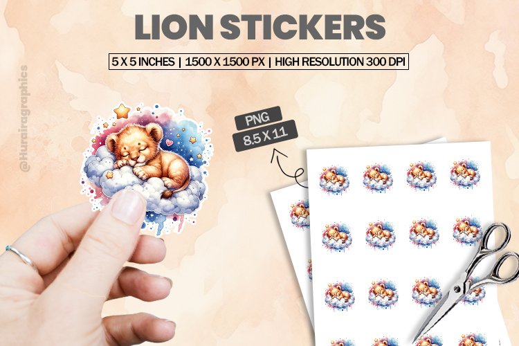 Lion|Printable Animal Sticker