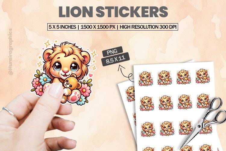 Lion|Printable Animal Sticker