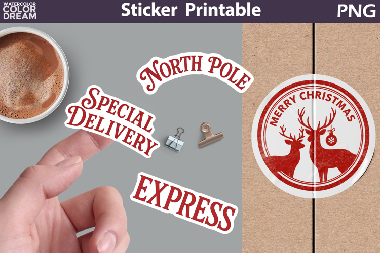 Christmas Stamp Sticker Printable | Special Delivery Sticker