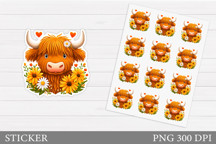 Cute Cow Sticker Design. Cow Sticker Printable