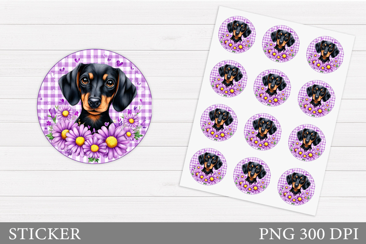 Dachshund Dog Stickers. Cute Dog Sticker Printable