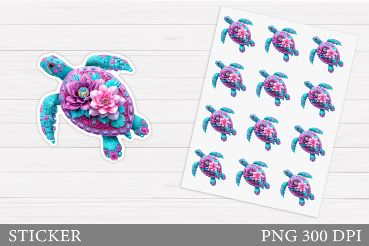Turtle Sticker Design. Sea Turtle Sticker Printable