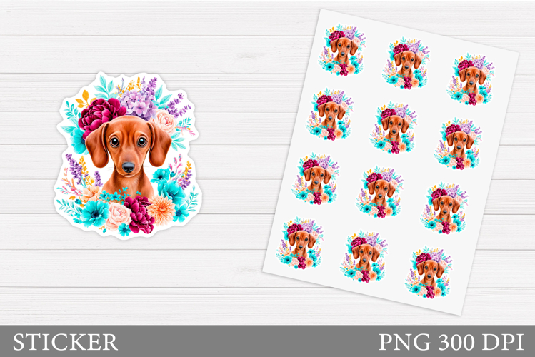 Dachshund Dog Stickers. Cute Dog Sticker Printable
