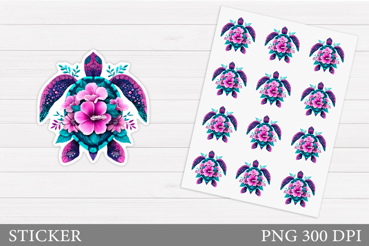 Turtle Sticker Design. Sea Turtle Sticker Printable