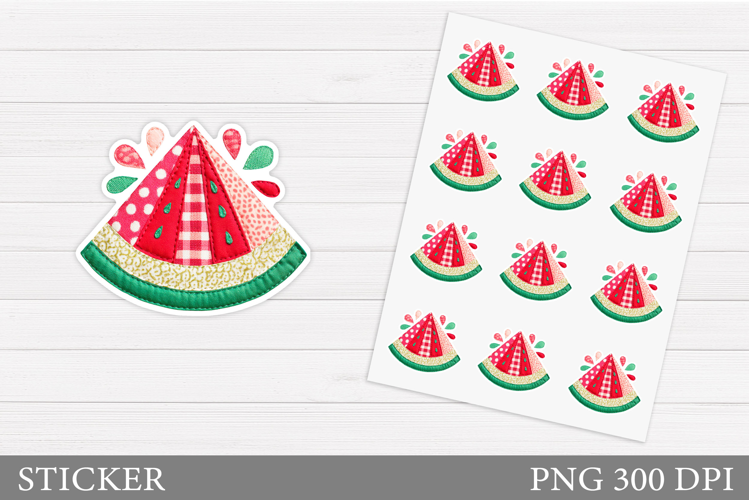 Watermelon Sticker Design. Summer Sticker Printable