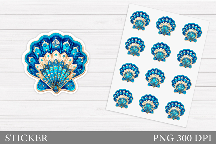 Seashell Sticker Design. Sea Sticker Printable