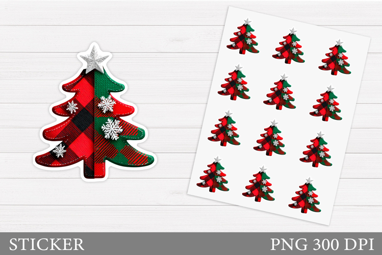 Christmas Tree Sticker Design. Christmas Sticker Printable