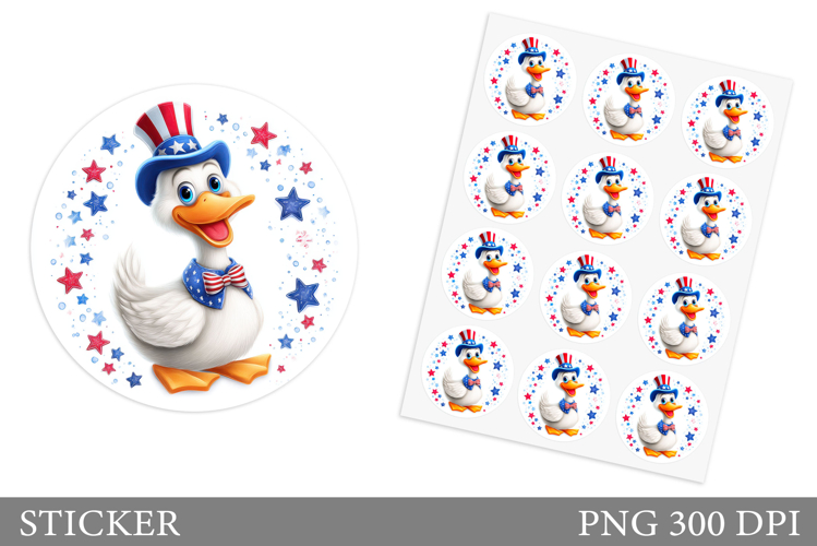 Patriotic Goose Sticker Design. Patriotic Sticker Printable