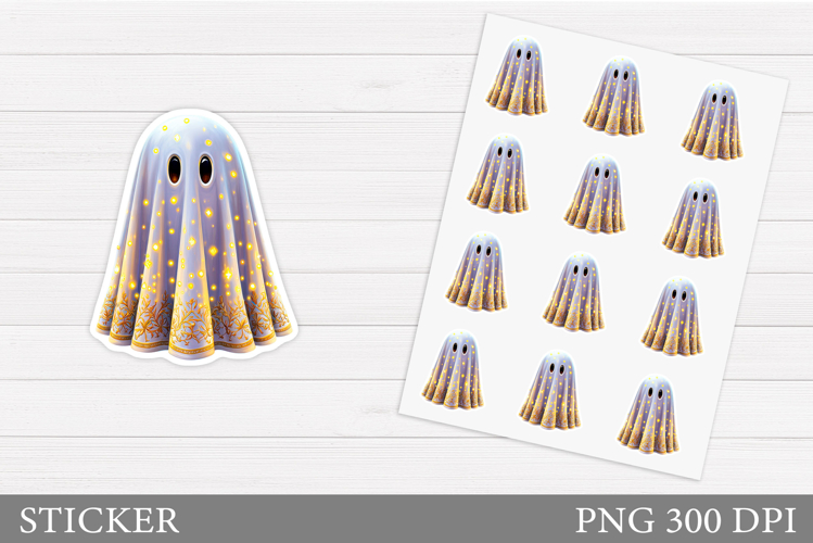 Ghost Sticker Printable. Halloween Sticker Design