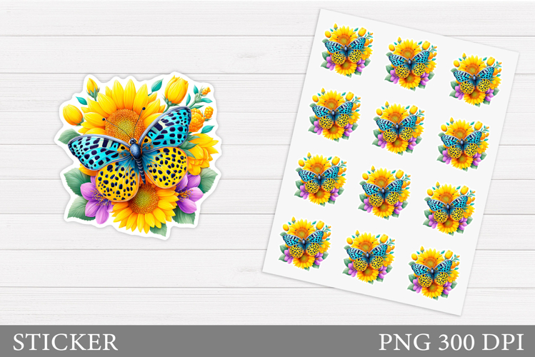 Butterfly Sticker Design. Summer Sticker Printable