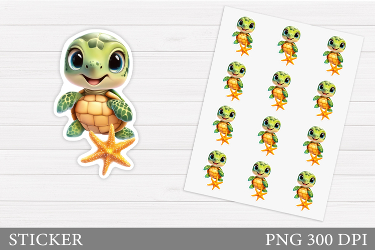 Cute Turtle Clipart Image 3