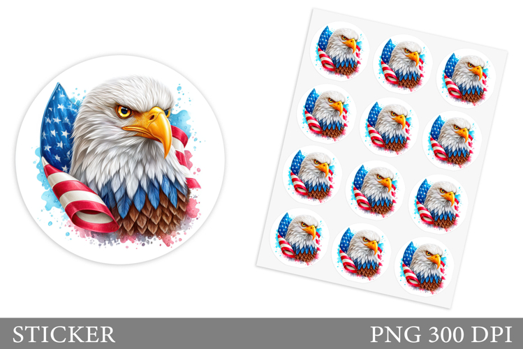 Patriotic Eagle Sticker Design. Patriotic Sticker Printable