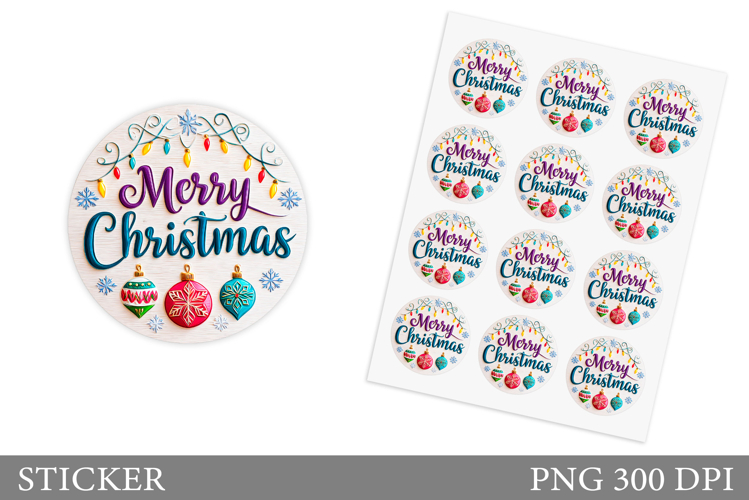 Merry Christmas Sticker. Christmas Sticker Printable
